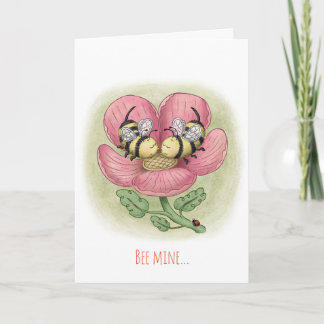 Kissende Bijen Valentijnsdag Kaart