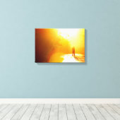 Kissende Couple in het zonlicht Canvas Afdruk (Insitu (Houten vloer))