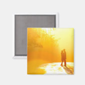 Kissende Couple in het zonlicht Magneet (Voorkant / Achterkant)