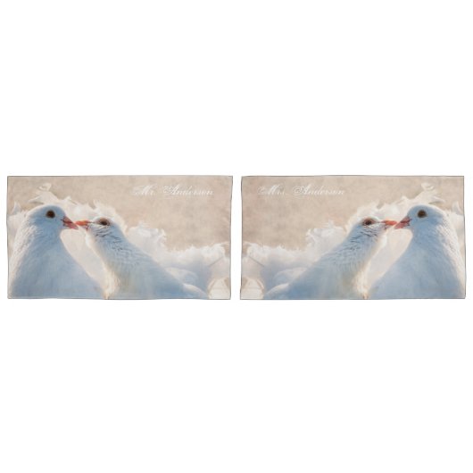 Kissende Doves aanpasbaar Kussensloop (Voorkant-Set)