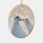 Kissende Doves - Liefde Keramisch Ornament (Rechts)