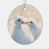 Kissende Doves - Liefde Keramisch Ornament (Links)