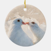 Kissende Doves - Liefde Keramisch Ornament (Achterkant)