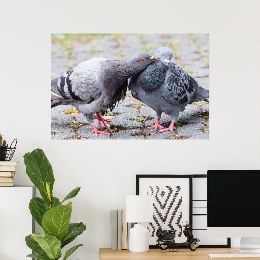 Kissende duiven poster (Thuiskantoor)