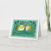 KISSENDE FROGS COLORFUL- EN CUTE POND-ROMANCE, lee Kaart (Voorkant)