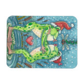KISSENDE FROGS, DRAGONFLY MISTLETOE HOLIDAY MAGNET MAGNEET (Horizontaal)