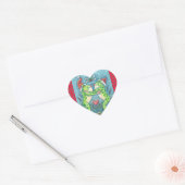 KISSENDE FROGS, DRAGONFLY MISTLETOE HOLIDAY STICKE HART STICKER (Envelop)