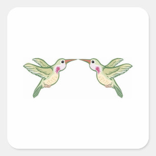 Kissende Hummingvogels Vierkante Sticker