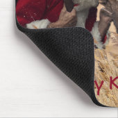 Kissende Kerstman en Moose Mousepad Muismat (Hoek)
