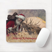 Kissende Kerstman en Moose Mousepad Muismat (Met muis)