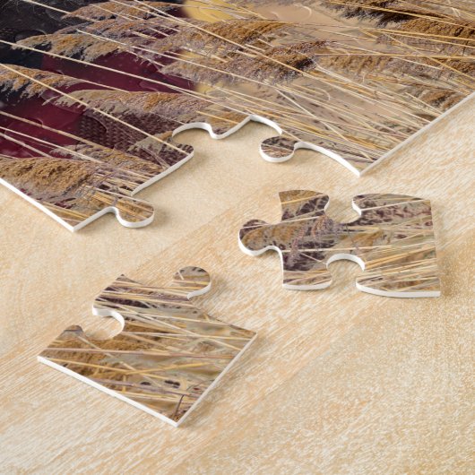 Kissende Kerstman en Moose Puzzle Legpuzzel (Zijkant)