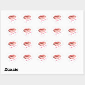 Kissende lippen aanpasbaar hart sticker (Vel)