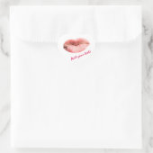 Kissende lippen aanpasbaar hart sticker (Tas)