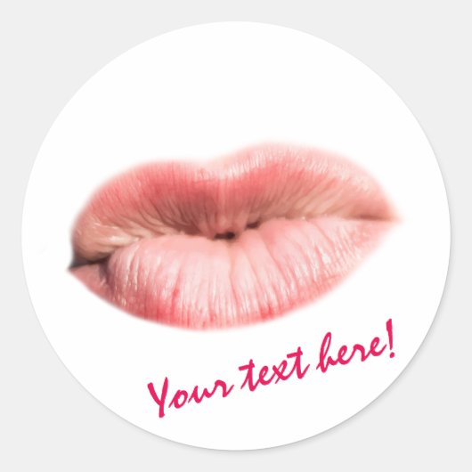 Kissende lippen aanpasbaar ronde sticker (Voorkant)