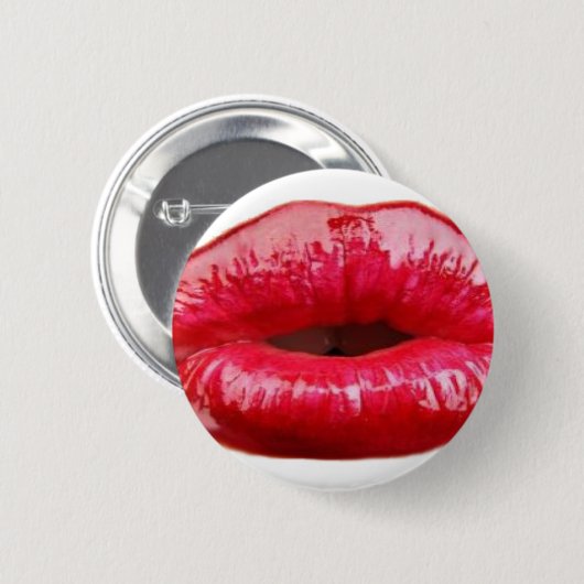 Kissende lippen! ronde button 5,7 cm (Voorkant /achterkant)