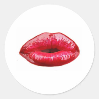 Kissende lippen! ronde sticker