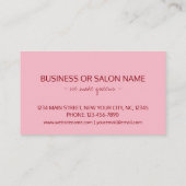 Kissende lippen schoonheidsstylist aanpasbaar visitekaartje (Achterkant)