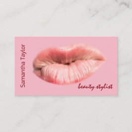 Kissende lippen schoonheidsstylist aanpasbaar visitekaartje
