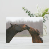 Kissende paarden Blank Card Feestdagenkaart (Staand voorkant)