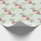 Kissende Partridges met Mistletoe Cadeaupapier (Hoek)