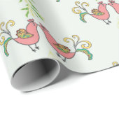 Kissende Partridges met Mistletoe Cadeaupapier (Rol Hoek)