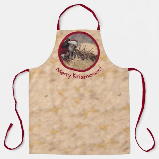 Kissende Santa en Moose Apron Schort (Voorkant)