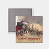 Kissende Santa en Moose Magnet (Voorkant / Achterkant)