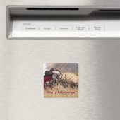 Kissende Santa en Moose Magnet (Insitu (Vaatwasser))