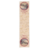 Kissende Santa en Moose Table Runner Korte Tafelloper (Voorkant)