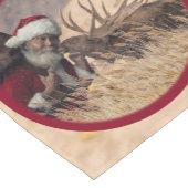 Kissende Santa en Moose Table Runner Korte Tafelloper (Hoek)