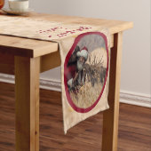 Kissende Santa en Moose Table Runner Korte Tafelloper (Voorbeeld)