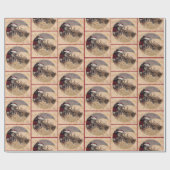 Kissende Santa- en Moose Wrapping Paper Cadeaupapier (Vlak)