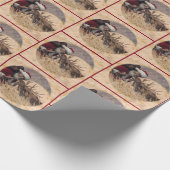 Kissende Santa- en Moose Wrapping Paper Cadeaupapier (Hoek)