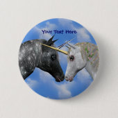 Kissende Unicorns Fantasy Button (Voorkant)