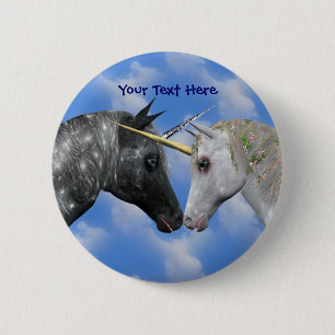 Kissende Unicorns Fantasy Button