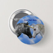 Kissende Unicorns Fantasy Button (Voorkant /achterkant)
