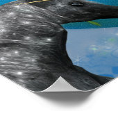 Kissende Unicorns Heart Wedding Jubileum Poster (Hoek)