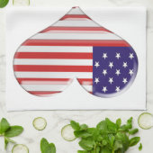 Kissende USA en UK Hearts Flags Art Theedoek (Gevouwen)