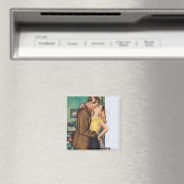 Kissende Vintage voor kerstmis Magneet (Insitu (Vaatwasser))