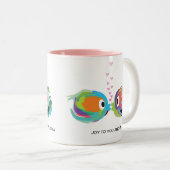 Kissende Vis 11 oz. Keramische Mok (Voorkant rechts)