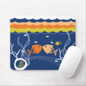 Kissende viskoralen zeewier onderwater Zee Muismat (Met muis)