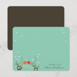 Kissende vissen en koraal Zee Ocean Beach Wedding Bedankkaart