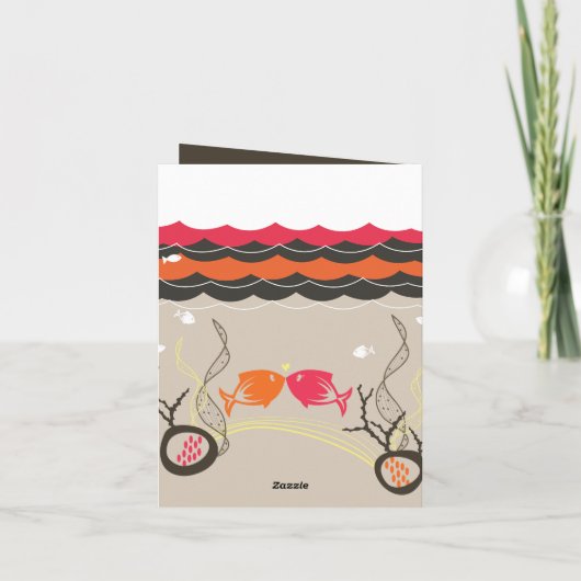 Kissende Vissen Koraalgolven Trouw Verhuis Dankkaa Bedankkaart (Achterkant)