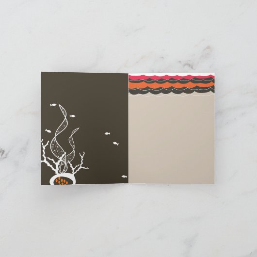 Kissende Vissen Koraalgolven Trouw Verhuis Dankkaa Bedankkaart (Binnen)