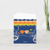 Kissende Vissen Koralen En Blauwe Oceaangolven Bru Bedankkaart (Achterkant)