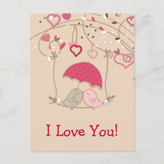 Kissende vogels briefkaart (Voorkant)