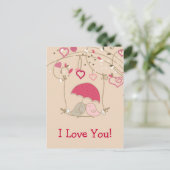 Kissende vogels briefkaart (Staand voorkant)