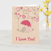 Kissende vogels kaart (Gele Bloem)