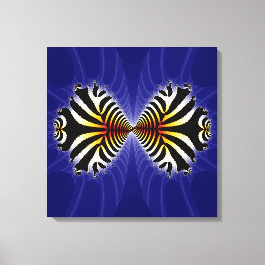 Kissende Zebra vis Abstract op gestreken Canvas (Voorkant)