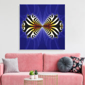 Kissende Zebra vis Abstract op gestreken Canvas (Insitu (Woonkamer))